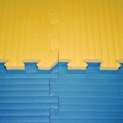 Tatami judo puzzle 4 cm - žluto/modré
